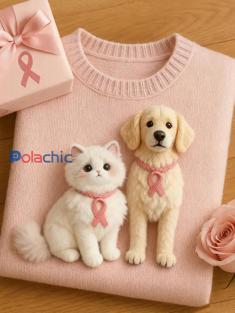 Haut confortable en tricot à manches courtes imprimé animal artistique pour femme A / S