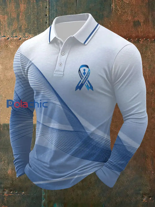Haut décontracté à imprimé sensibilisation au cancer de la prostate pour hommes Bleu / S