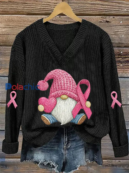 Haut Décontracté Femme Rose Ruban Imprimé Sensibilisation Au Cancer Du Sein Noir / S