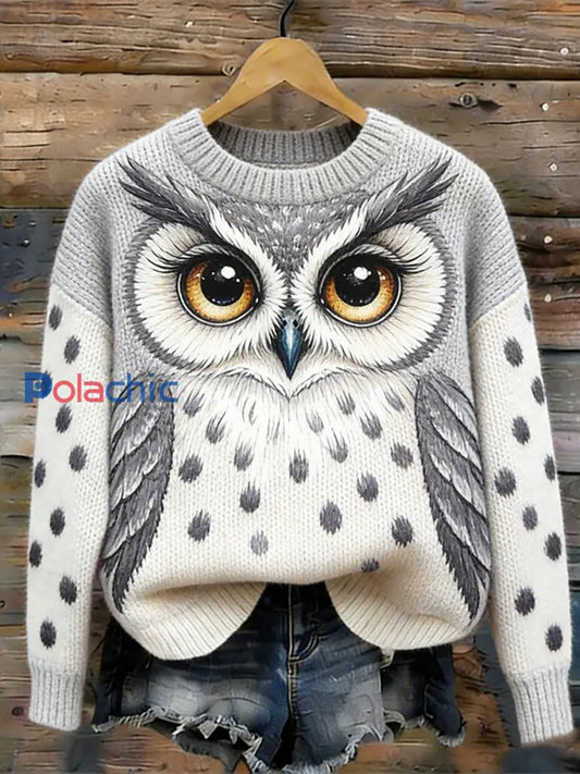 Haut Décontracté Hibou Imprimé Art Femme comme image / S