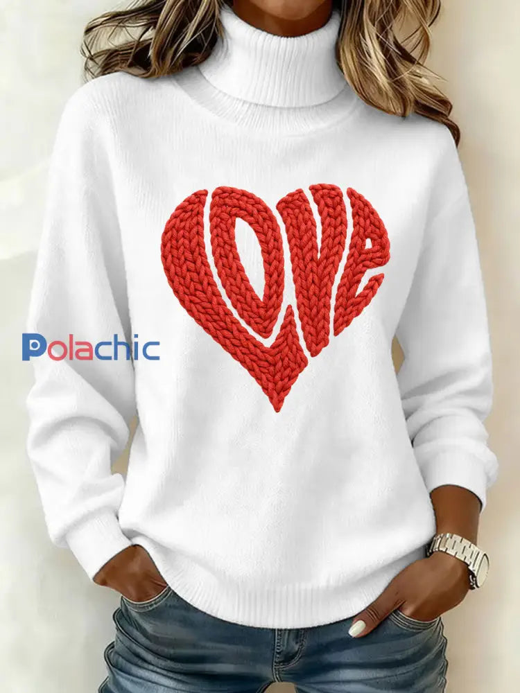 Haut Décontracté Imprimé LOVE Femme Blanc / S