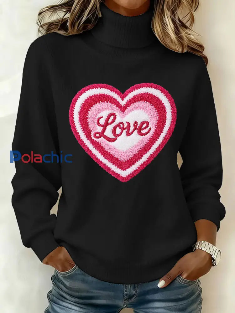 Haut Décontracté Imprimé LOVE Femme Noir / S