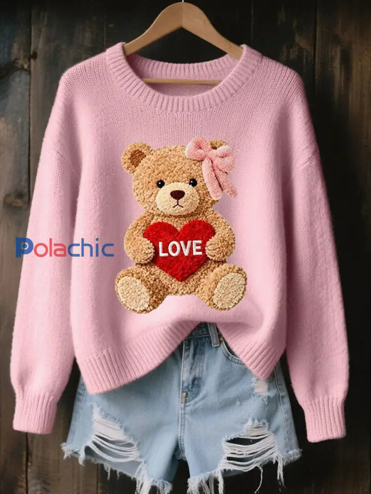 Haut Décontracté Imprimé LOVE Femme Rose / S