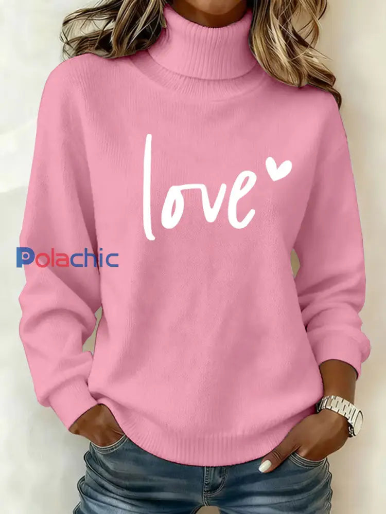 Haut Décontracté Imprimé LOVE Femme Rose / S