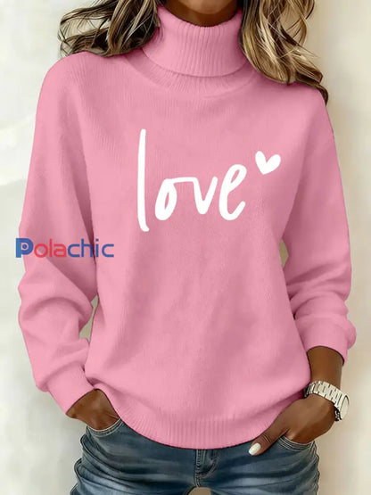 Haut Décontracté Imprimé LOVE Femme Rose / S