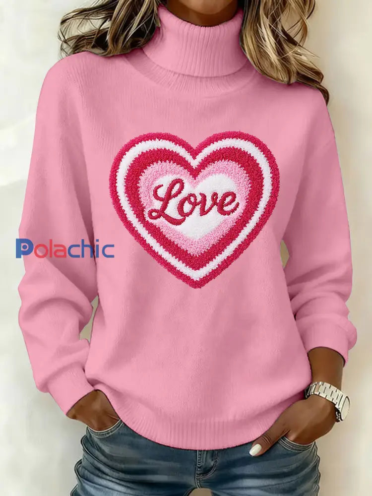 Haut Décontracté Imprimé LOVE Femme Rose / S