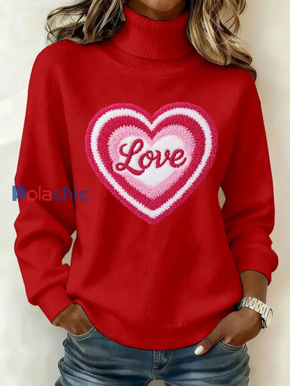 Haut Décontracté Imprimé LOVE Femme Rouge / S