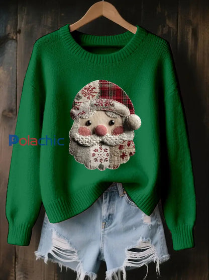 Haut Décontracté Père Noël Imprimé Femme Vert / S