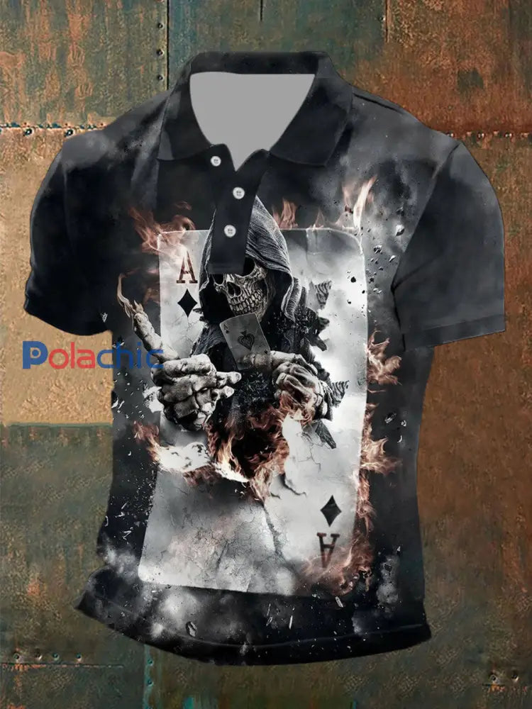 Haut Décontracté Poker Skull Homme Noir / S