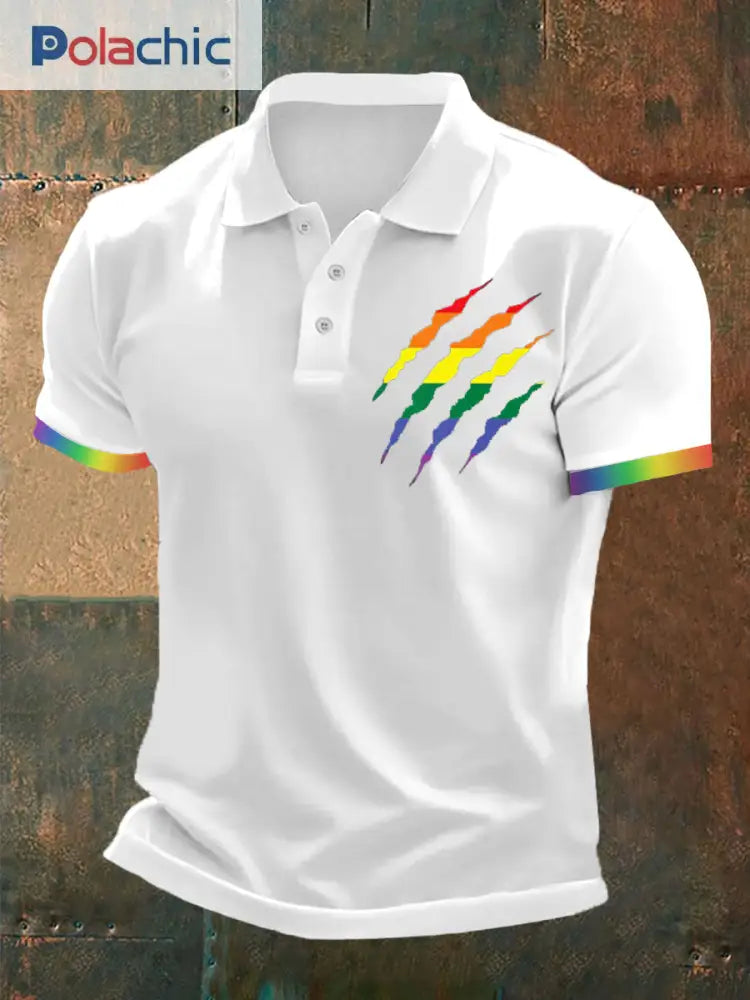 Haut Décontracté Pride Month Rainbow Print Homme Blanc / S