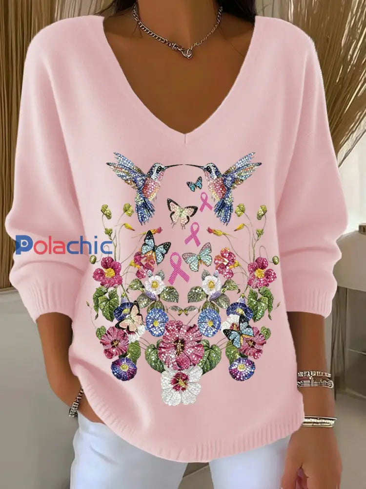 Haut Décontracté Rétro Animal Art Floral Col V Femme A / S