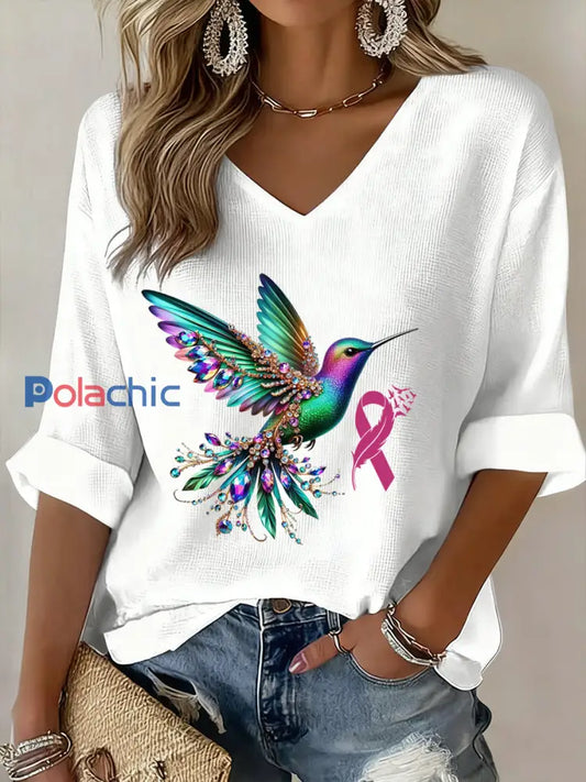 Haut Décontracté Rétro Animal Art Floral Col V Femme A / S