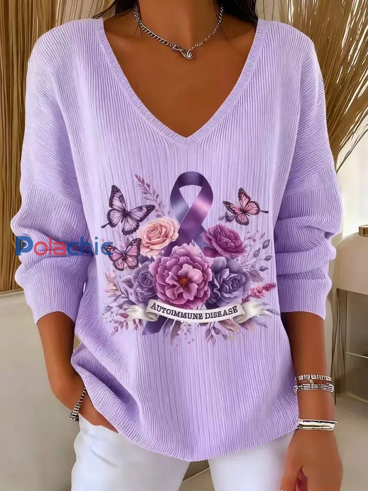 Haut Décontracté Rétro Animal Art Floral Col V Femme A / S