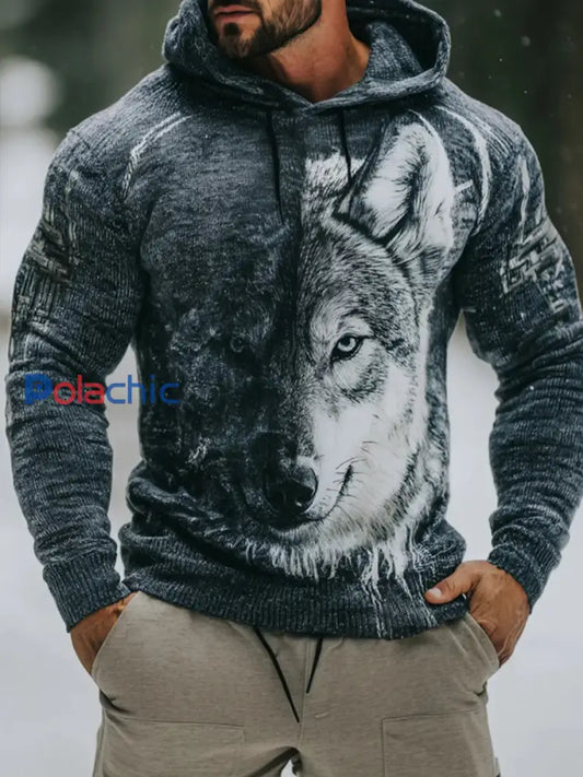 Haut Décontracté Wolf Art Print Homme comme image / S