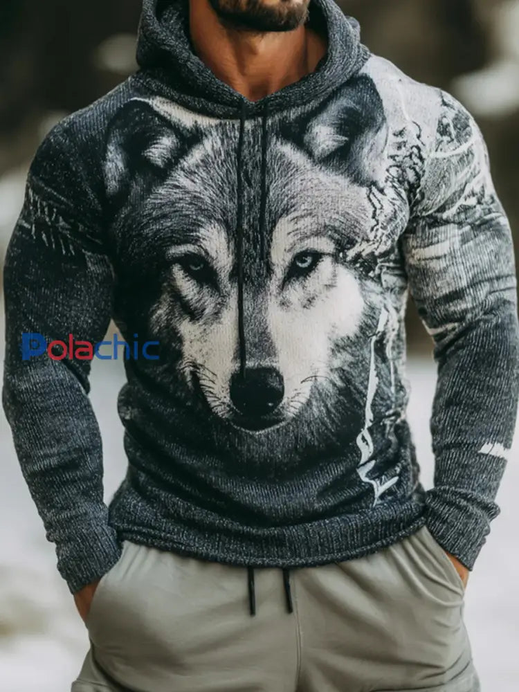 Haut Décontracté Wolf Art Print Homme comme image / S