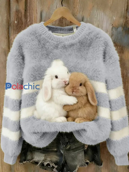 Haut en flanelle confortable à imprimé animal rétro pour femmes B / S