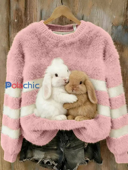 Haut en flanelle confortable à imprimé animal rétro pour femmes C / S