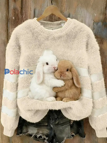 Haut en flanelle confortable à imprimé animal rétro pour femmes E / S
