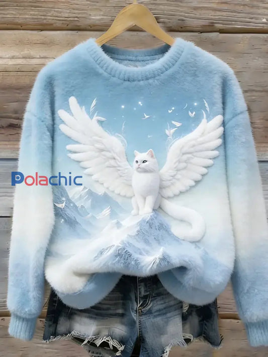 Haut en flanelle confortable à imprimé animal rétro pour femmes A / S