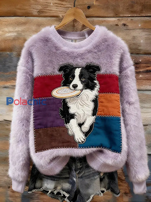 Haut en flanelle confortable à imprimé animal rétro pour femmes A / S