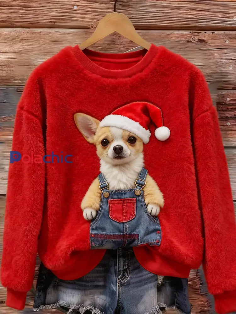 Haut en flanelle confortable à imprimé animal rétro pour femmes A / S