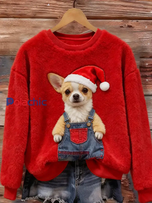 Haut en flanelle confortable à imprimé animal rétro pour femmes A / S