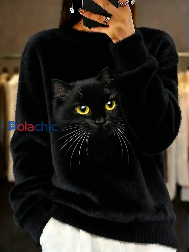 Haut en flanelle confortable à imprimé animal rétro pour femmes A / S