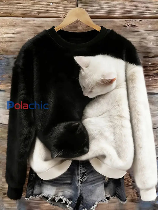 Haut en flanelle confortable à imprimé animal rétro pour femmes A / S