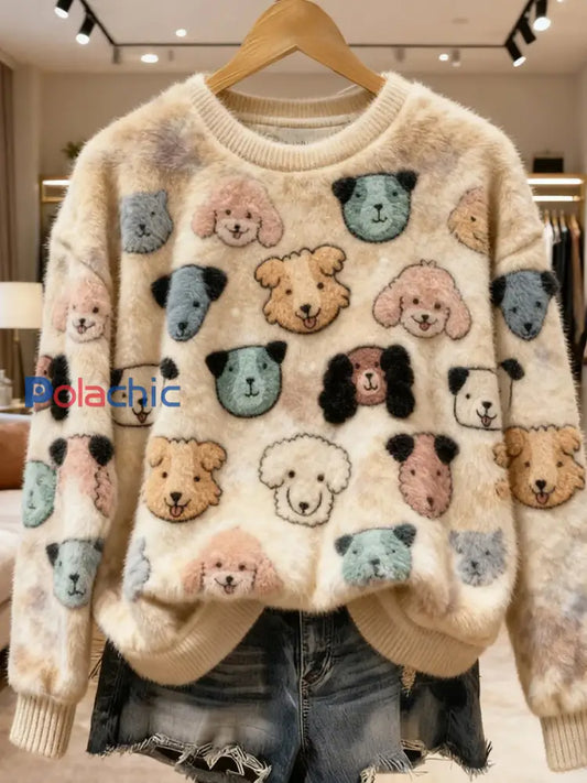 Haut en flanelle confortable à imprimé animal rétro pour femmes A / S