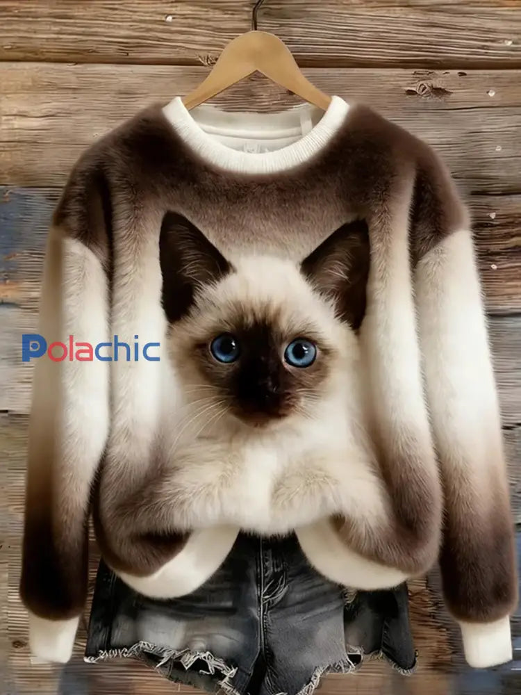 Haut en flanelle confortable à imprimé animal rétro pour femmes A / S