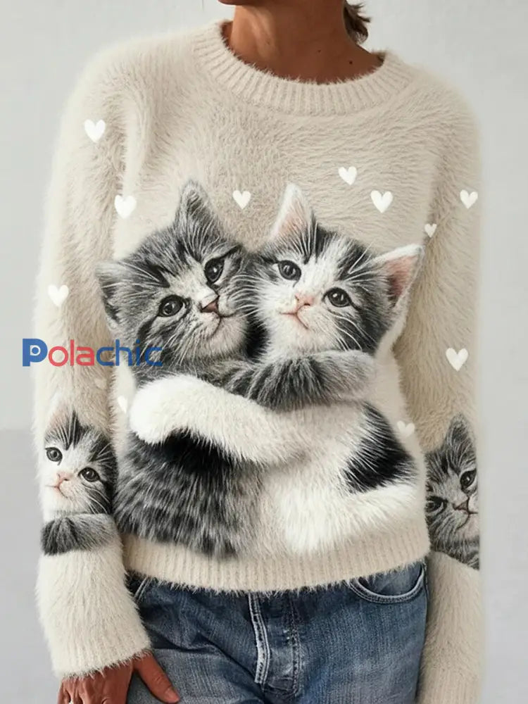 Haut en flanelle confortable avec imprimé d’art animalier rétro pour femmes A / S