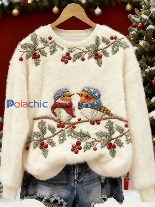 Haut en flanelle décontracté à imprimé animal de Noël rétro pour femmes A / S