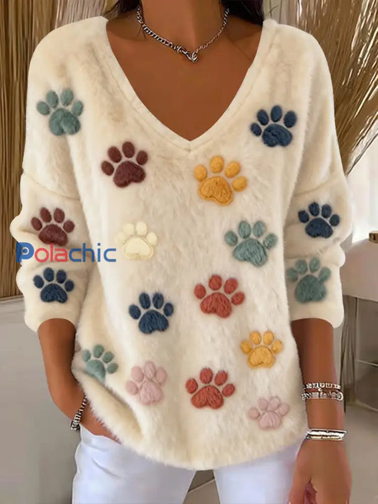 Haut en flanelle décontractée à imprimé animal mignon pour femmes comme image / S
