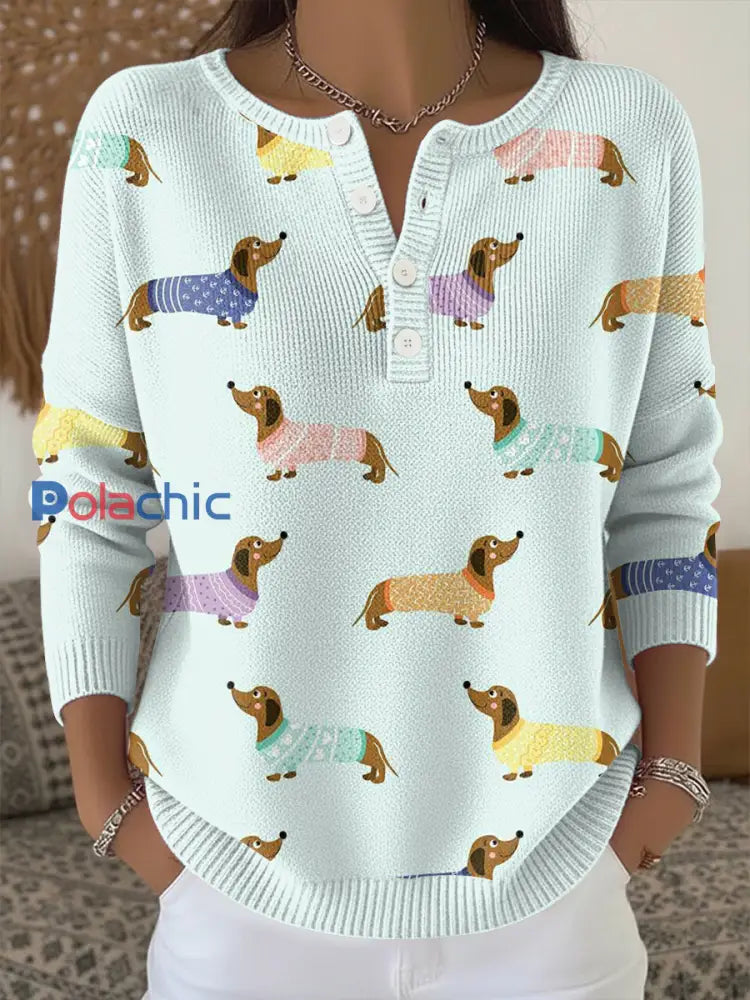 Haut en tricot imprimé animal Femme comme image / S