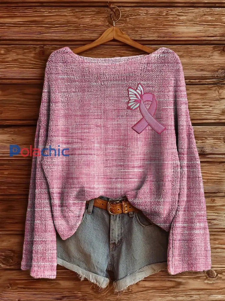 Haut en Tricot Sensibilisation au Cancer du Sein pour Femmes comme image / S