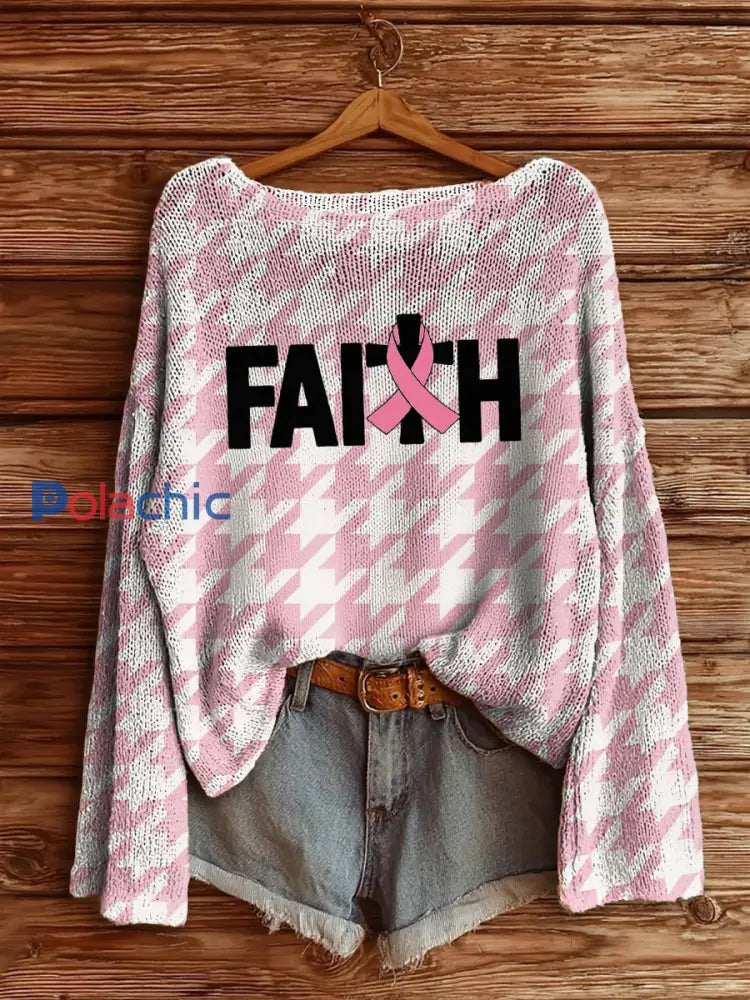 Haut en Tricot Sensibilisation au Cancer du Sein pour Femmes comme image / S