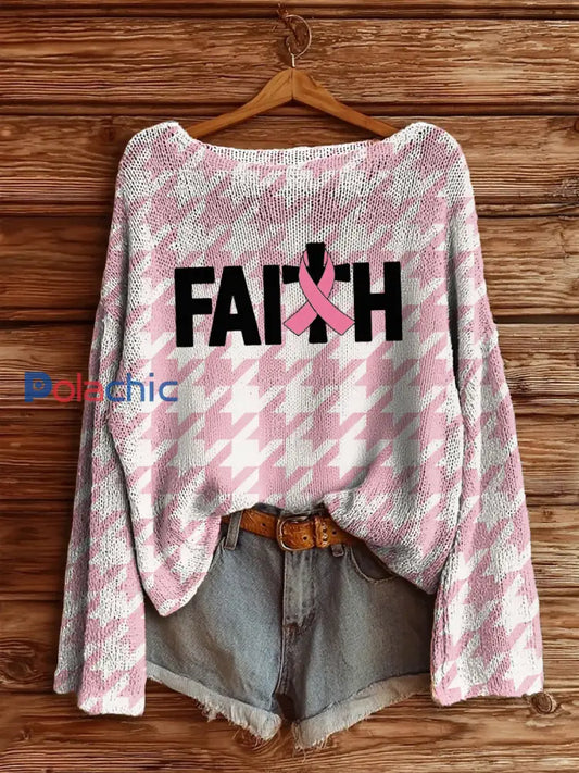 Haut en Tricot Sensibilisation au Cancer du Sein pour Femmes comme image / S