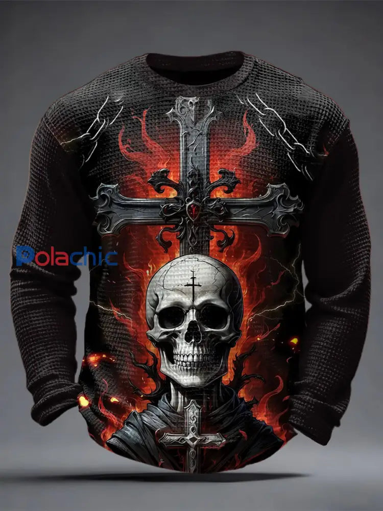 Haut Gothic Skull Waffle Homme comme image / S