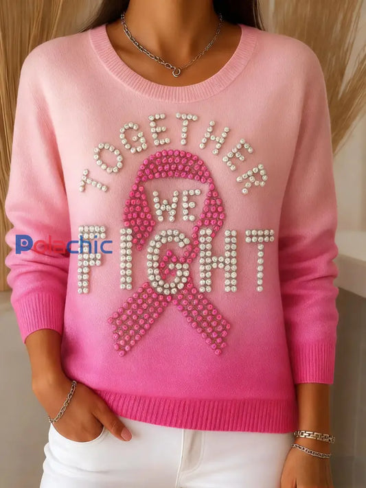 Haut Ruban Together We Fight Rose Femme Rose / S