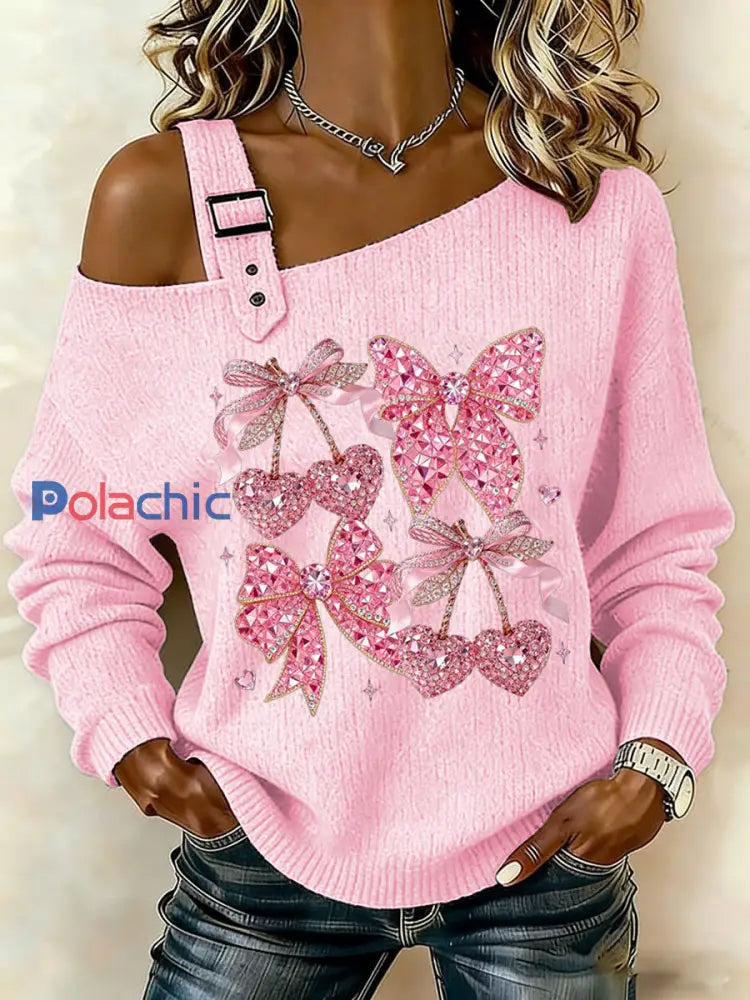 Haut tricoté décontracté pour femme Valentin Rose Clair / S