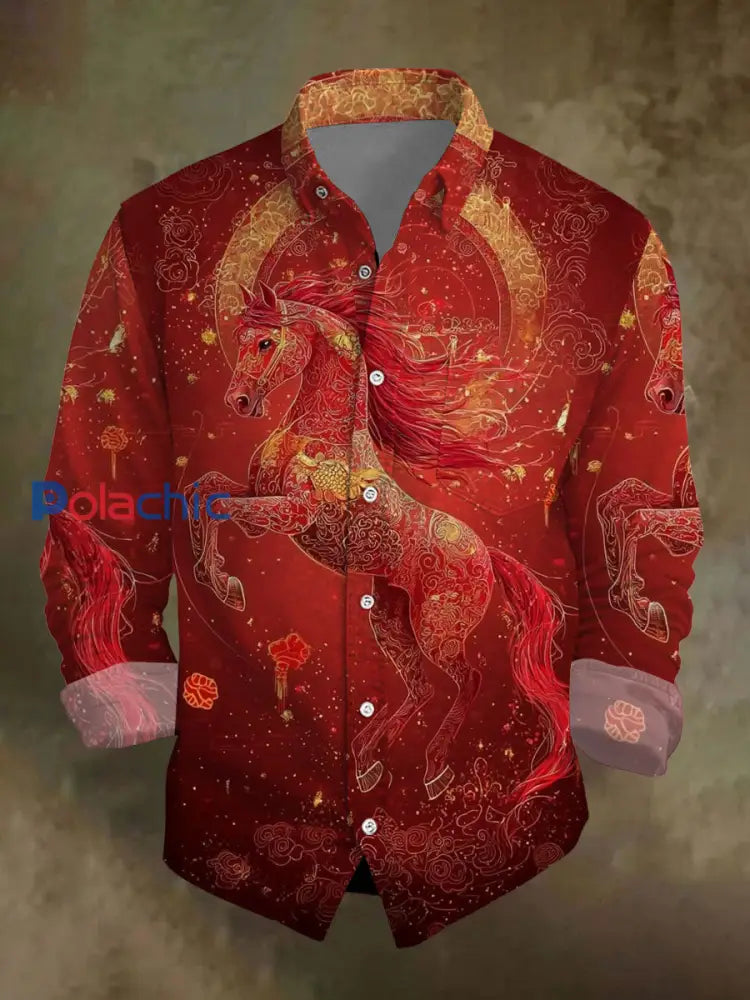 Haut Western Red Horse pour homme Rouge / S