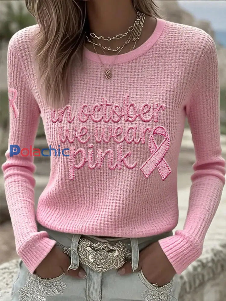 Hauts de sensibilisation au cancer du sein Femme ’In october We Wear Pink’ Rose / S