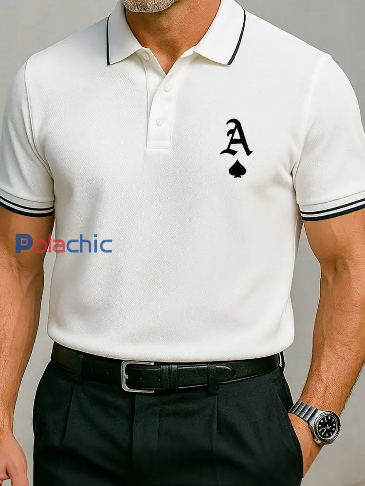 Hauts décontractés Texas Hold’em Ace of Spades pour hommes Blanc / S