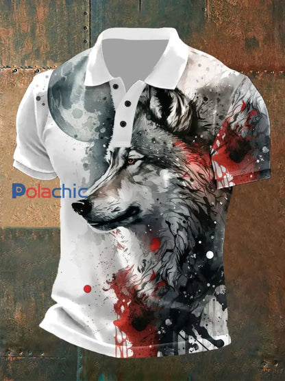 Hauts occasionnels d’impression du loup des hommes Blanc / S