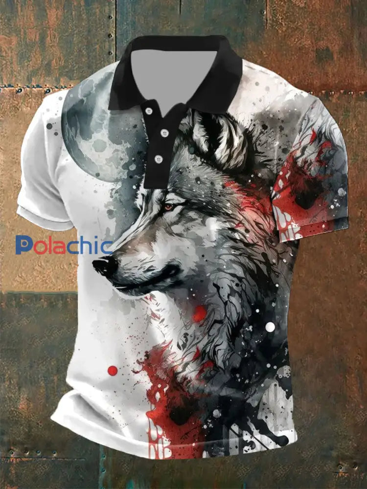 Hauts occasionnels d’impression du loup des hommes Noir / S