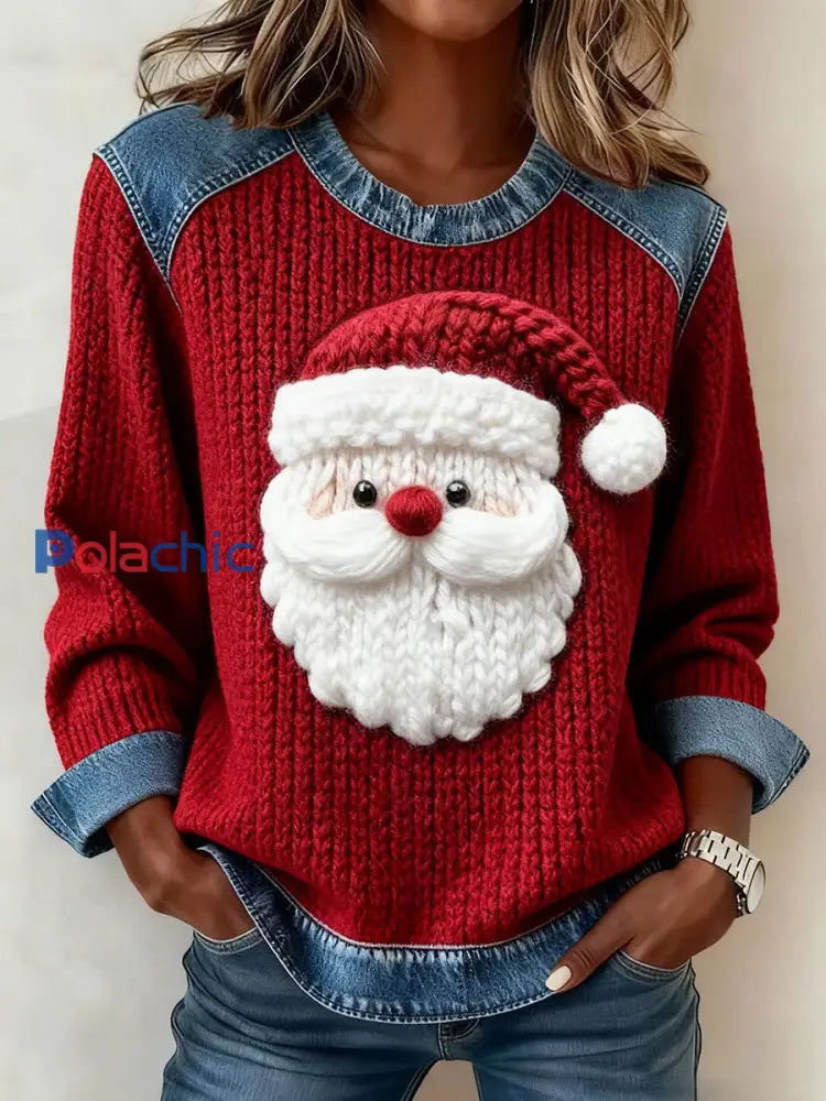 Hauts Père Noël pour femmes Rouge / S