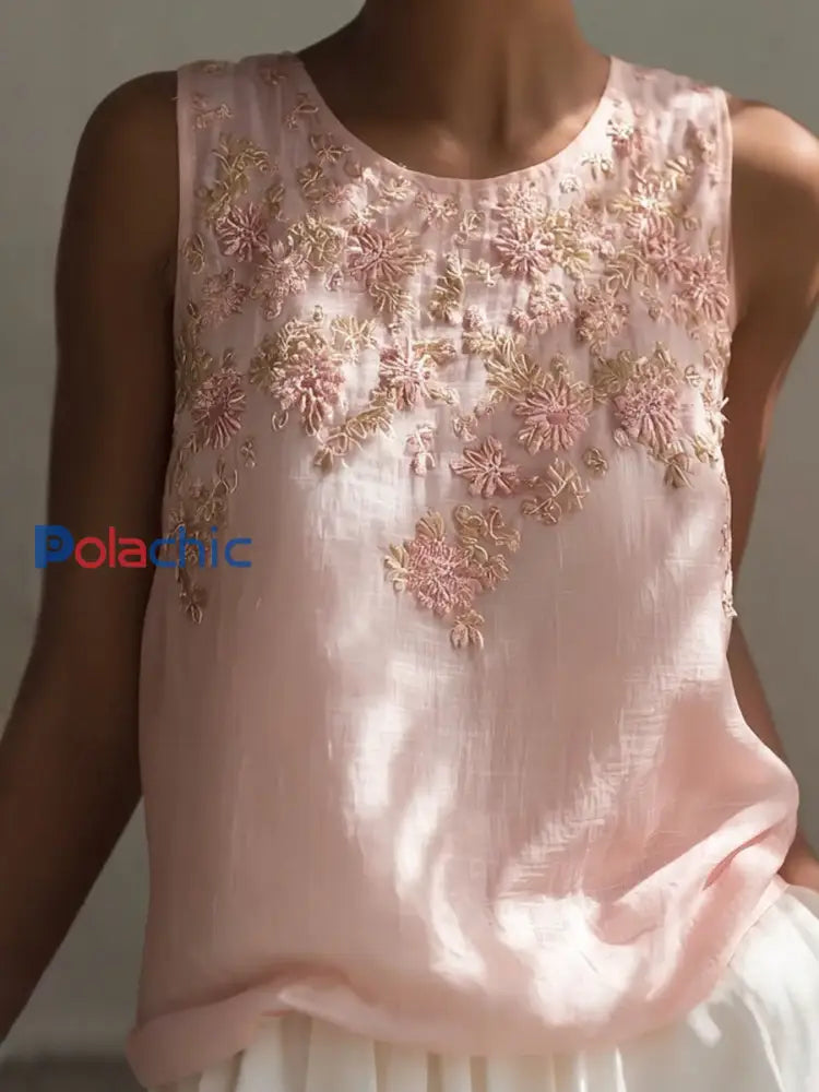 Hauts sans manches à fleurs roses pour femmes Breast Cancer Rose / S