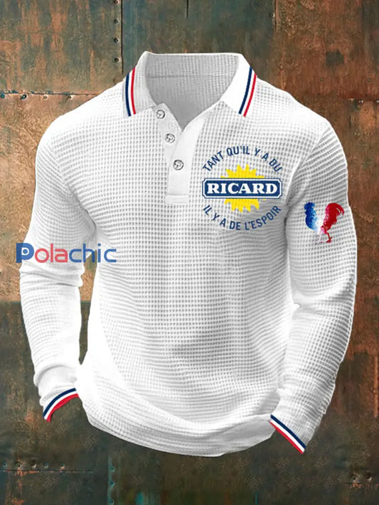 Herren Wer A sagt Muss Auch Dolf Sagen Bedrucktes Langarm-Polos hirt Weiß / S