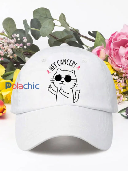 Hey cancer cancer du sein chapeaux neutres Blanc / ONE