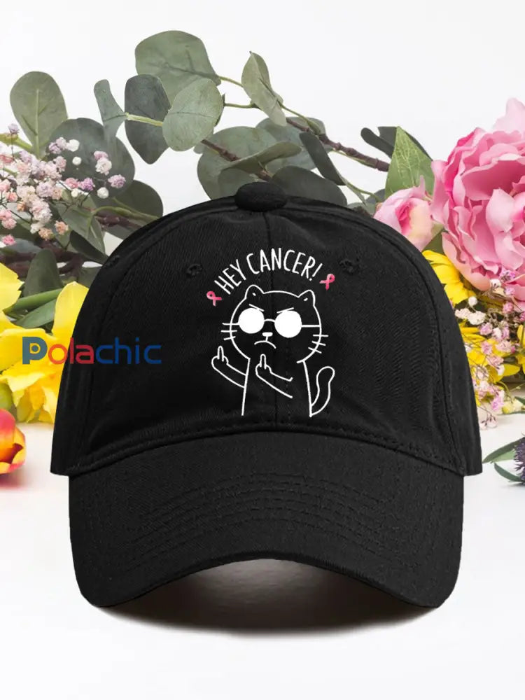 Hey cancer cancer du sein chapeaux neutres Noir / ONE